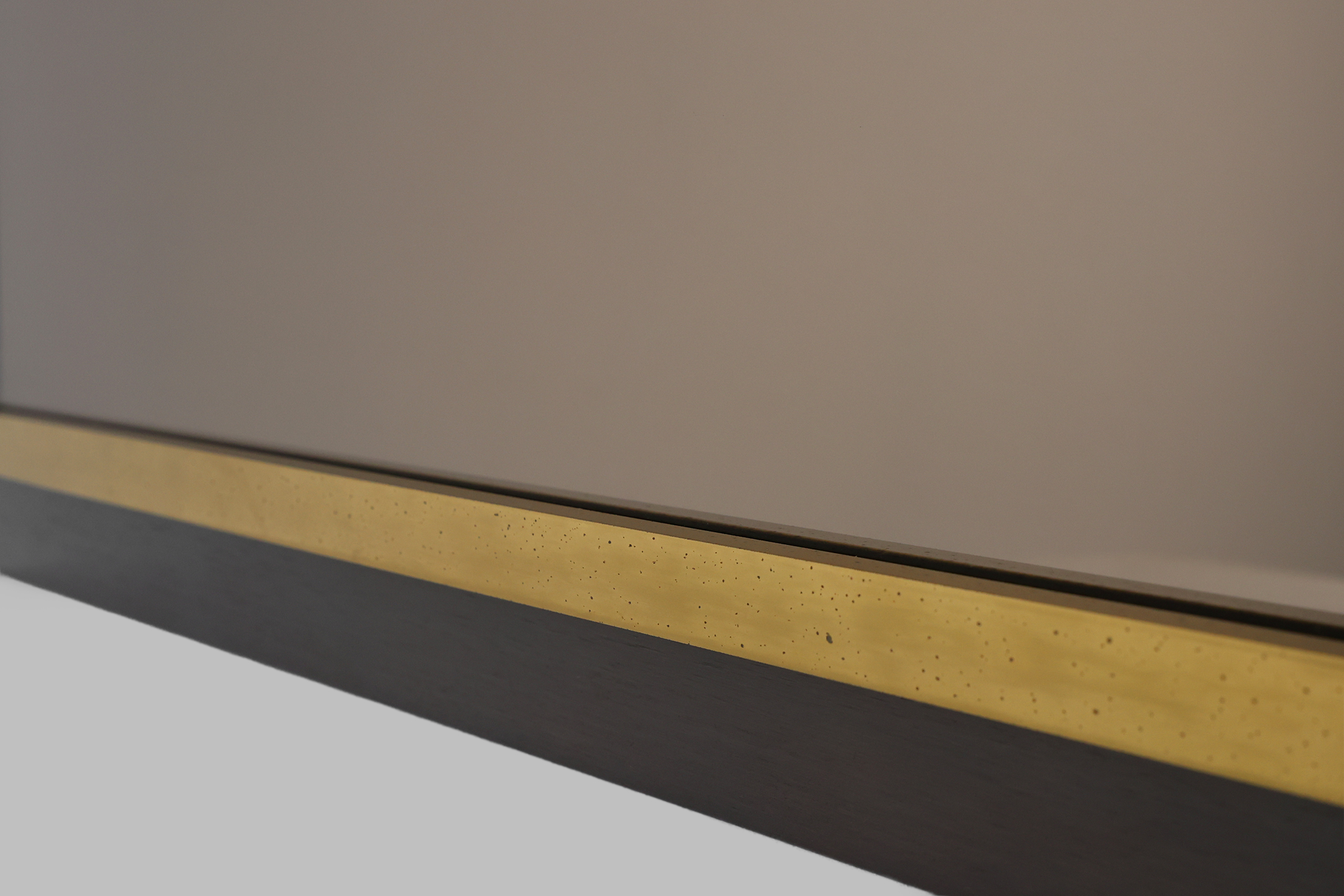 Belgian Mid-Century Belgo Chrome Mirror in Copper and Fumé Glass, 1980sthumbnail